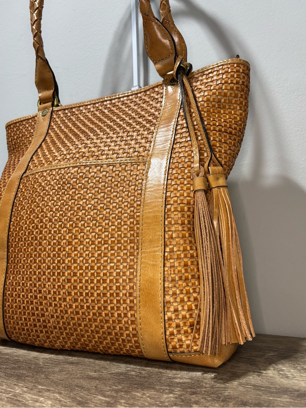 Patricia Nash Rena Woven Leather Tote Bag - Picture 3 of 11